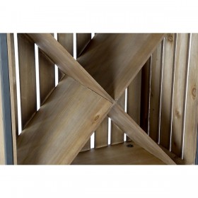 Portabottiglie DKD Home Decor Nero Naturale Metallo Abete 60 x 30 x 160 cm