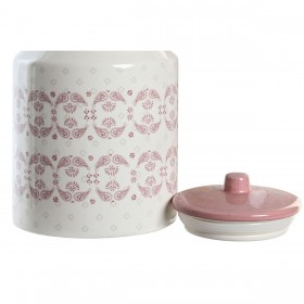Barattolo DKD Home Decor 15,5 x 15,5 x 21 cm Rosa Bianco Dolomite