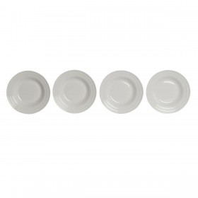 Piatto Fondo DKD Home Decor Bianco Porcellana 20 x 20 x 3 cm