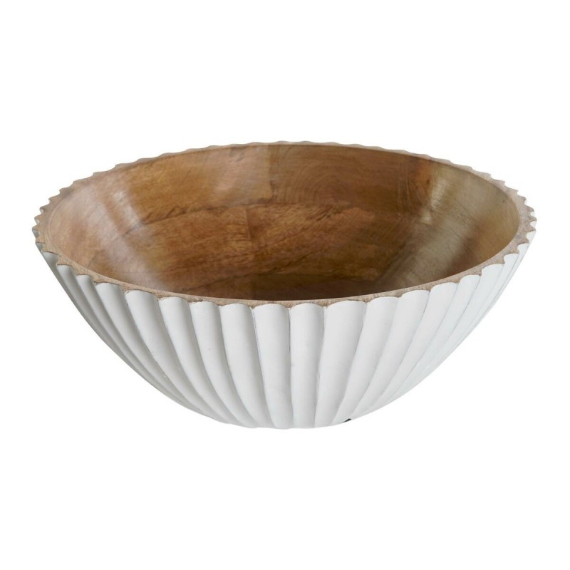 Insalatiera DKD Home Decor Bianco Naturale Legno di mango 30 x 30 x 12 cm