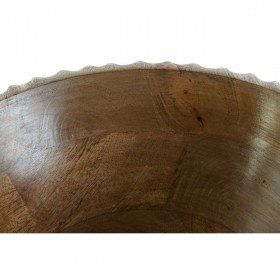 Insalatiera DKD Home Decor Bianco Naturale Legno di mango 30 x 30 x 12 cm