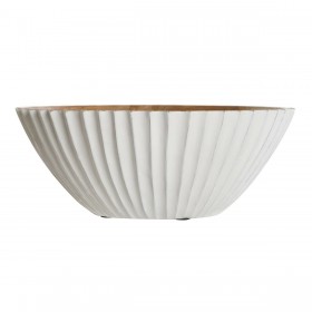 Insalatiera DKD Home Decor Bianco Naturale Legno di mango 30 x 30 x 12 cm