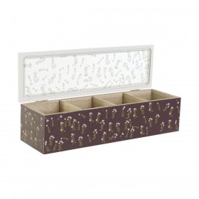 Scatola per Infusioni DKD Home Decor Verde Senape Marrone scuro Cristallo Legno MDF (4 Unità)
