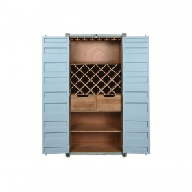 Portabottiglie Home ESPRIT Turchese Metallo Legno MDF 76,5 x 39,5 x 157,5 cm