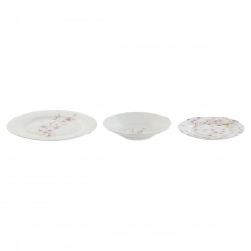 Set di Stoviglie Home ESPRIT Bianco Verde Rosa Porcellana 18 Pezzi 27 x 27 x 2 cm