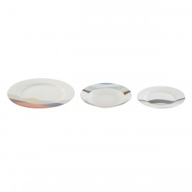 Set di Stoviglie Home ESPRIT Azzurro Verde Porcellana Tropicale 18 Pezzi 27 x 27 x 2 cm