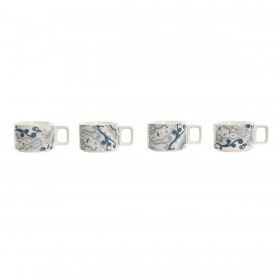 Set di Tazze da Caffè Home ESPRIT Beige Grigio Rosa Lilla Metallo Bambù Dolomite 260 ml
