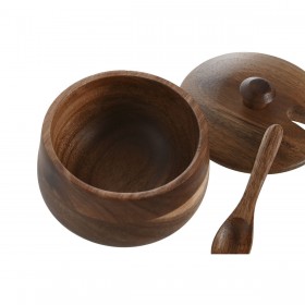 Portazucchero Home ESPRIT Naturale Legno di acacia 9,5 x 9,5 x 7,5 cm