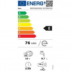 Lavastoviglie BEKO BDFS26020XQ Acciaio 45 cm