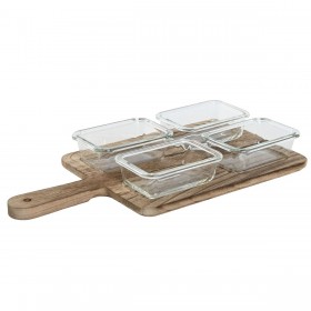 Vassoio per aperitivi Home ESPRIT Naturale 350 ml 39,5 x 20 x 5 cm