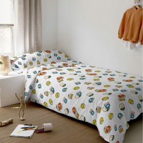 Set di copripiumino HappyFriday Le Petit Prince Son Avion Multicolore Singolo 2 Pezzi