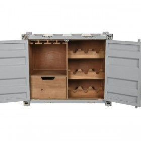 Portabottiglie Home ESPRIT Grigio Blu cielo 77 x 41 x 64 cm