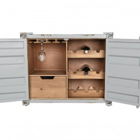 Portabottiglie Home ESPRIT Grigio Blu cielo 77 x 41 x 64 cm