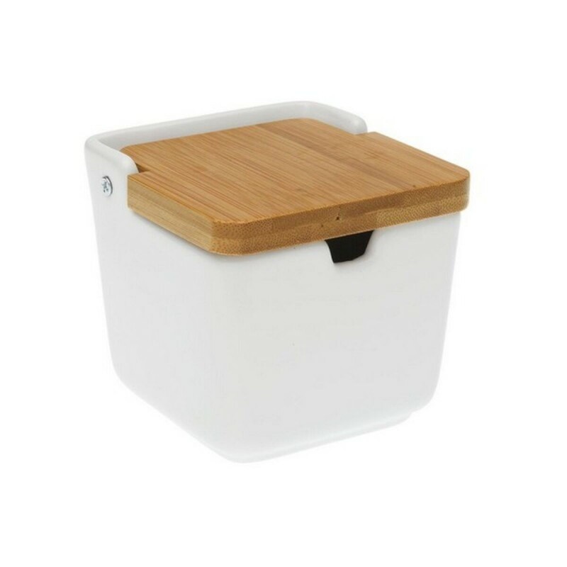 Portazucchero Versa Bambù Con coperchio Ceramica (8,8 x 10,3 x 8,8 cm) (11,2 x 10,3 x 11,2 cm)