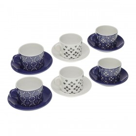 Set di Tazze e Piatti Versa Regina Ceramica 8,6 x 6,4 x 9,2 cm