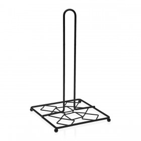 Portarotolo di Carta da Cucina Versa Nero Metallo Acciaio (16 x 28,5 x 16 cm)