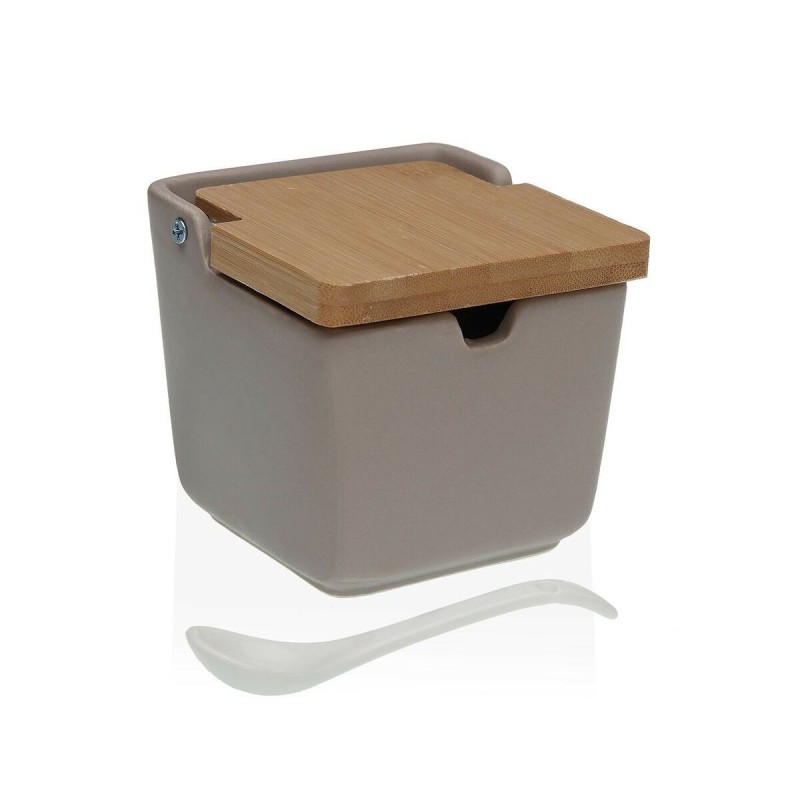 Portazucchero Versa Grigio 8,8 x 8,5 x 8,8 cm Ceramica