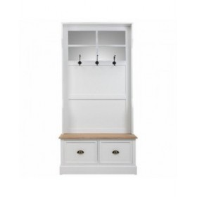 Appendiabiti con ripiano Alexandra House Living Bianco Marrone Lega di Zinco Legno MDF 39 x 184 x 92 cm