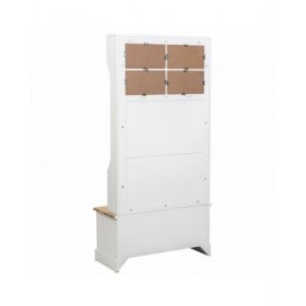 Appendiabiti con ripiano Alexandra House Living Bianco Marrone Lega di Zinco Legno MDF 39 x 184 x 92 cm