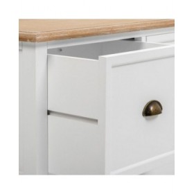 Appendiabiti con ripiano Alexandra House Living Bianco Marrone Lega di Zinco Legno MDF 39 x 184 x 92 cm