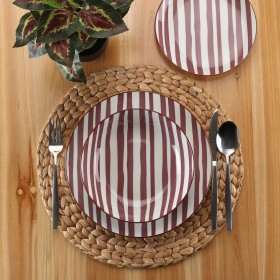 Set di Stoviglie Versa Venecia 18 Pezzi Marrone Porcellana