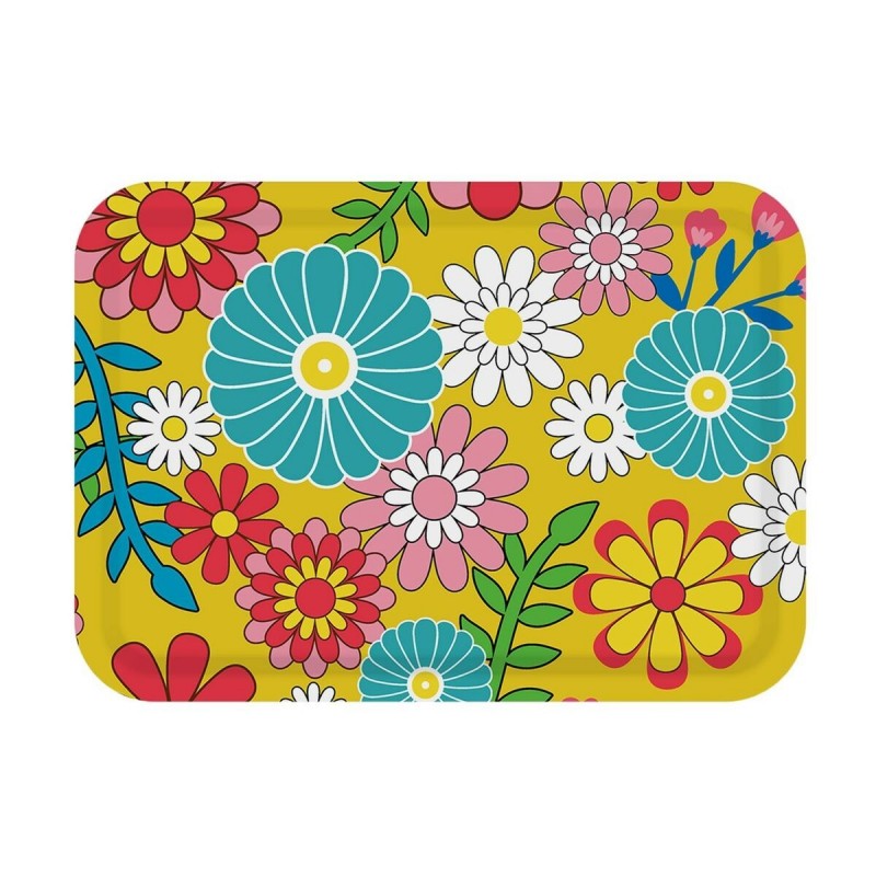 Vassoio Versa Giallo Polietilene RPET 27 x 2,2 x 38 cm Fiori