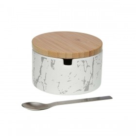 Portazucchero Versa Ceramica Bambù Acciaio Dolomite 12 x 6,5 x 10 cm