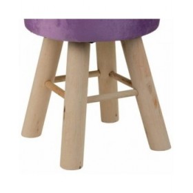 Sgabello Alexandra House Living Porpora Velluto Bambù Pino Spugna Legno MDF 32 x 44 x 32 cm