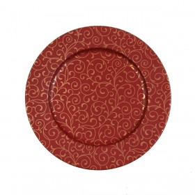 Sotto Piatto Versa Serpentine Rosso Metallo 33 x 1,5 x 33 cm
