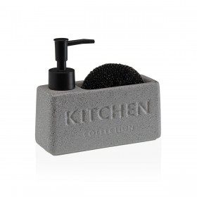 Portaspugne da lavandino Versa Grigio Ceramica Plastica 6 x 8 x 16 cm