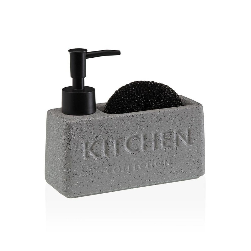Portaspugne da lavandino Versa Grigio Ceramica Plastica 6 x 8 x 16 cm