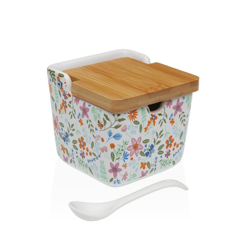 Portazucchero Versa Ceramica 8,8 x 8,5 x 8,8 cm Fiori
