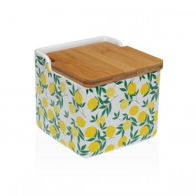 Portasale con Coperchio Versa Ceramica Dolomite Limone 12,2 x 11,5 x 12,2 cm