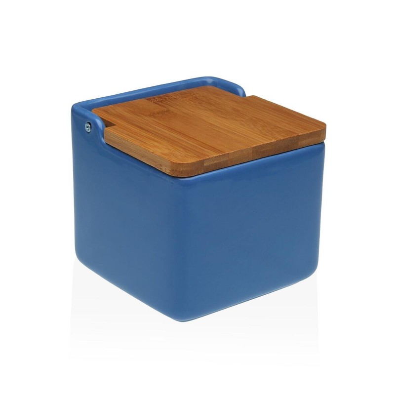 Portasale con Coperchio Versa Azzurro Ceramica 12,2 x 11,5 x 12,2 cm