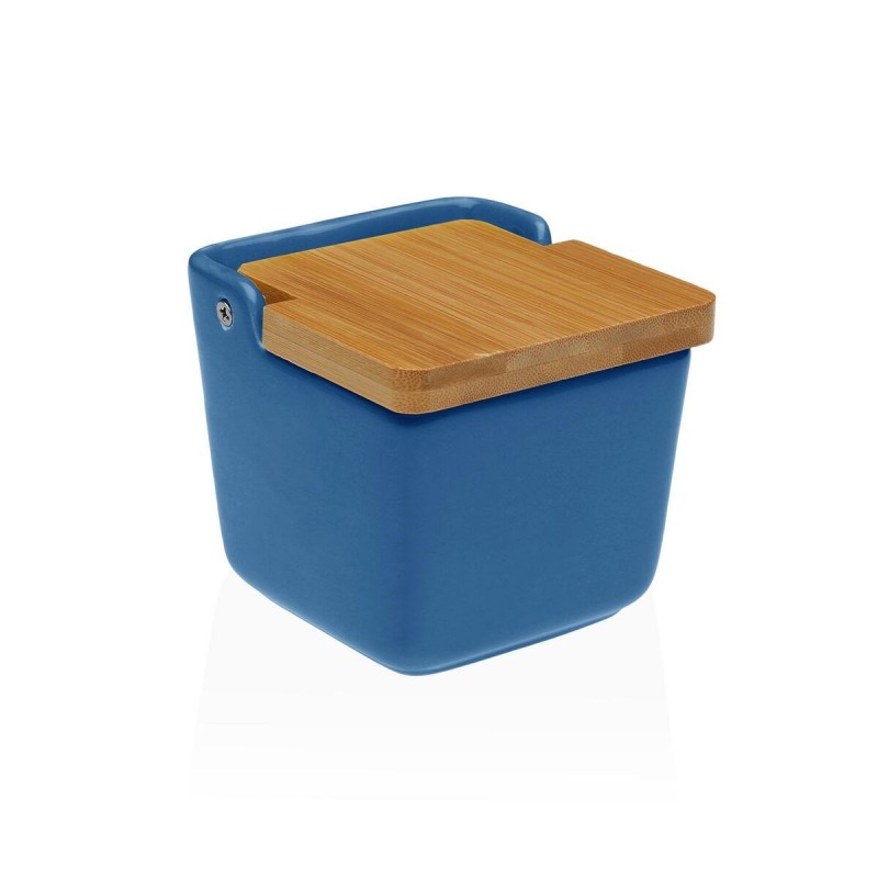 Portasale con Coperchio Versa Azzurro Ceramica 8,8 x 8,5 x 8,8 cm