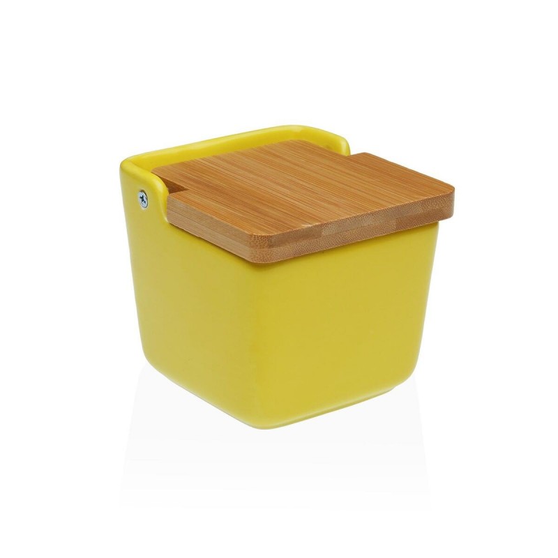 Portasale con Coperchio Versa Giallo Ceramica 8,8 x 8,5 x 8,8 cm