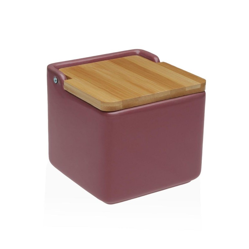 Portasale con Coperchio Versa BURGUNDY Ceramica 12,2 x 11,5 x 12,2 cm