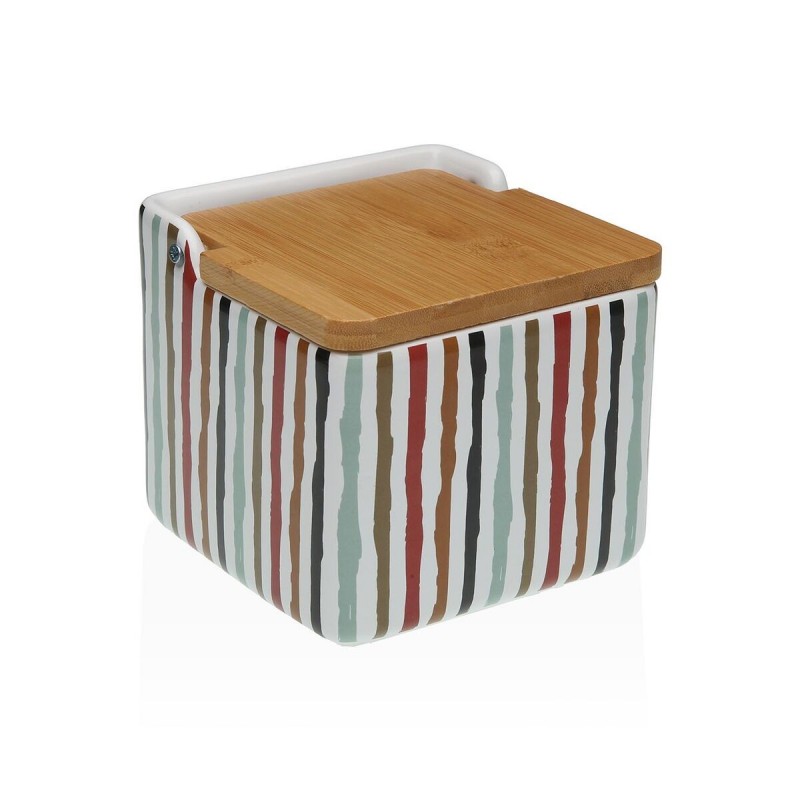 Portasale con Coperchio Versa LIGNE Ceramica Dolomite 12,2 x 11,5 x 12,2 cm