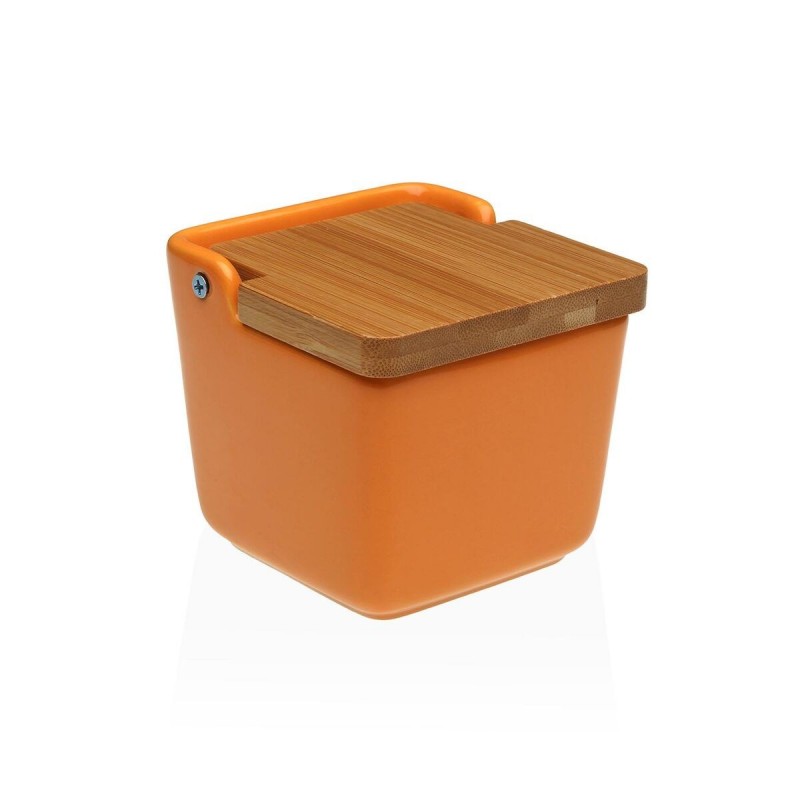 Portasale con Coperchio Versa Arancio Ceramica 8,8 x 8,5 x 8,8 cm