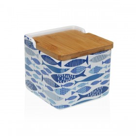 Portasale con Coperchio Versa AQUA 2 Ceramica Dolomite 12,2 x 11,5 x 12,2 cm