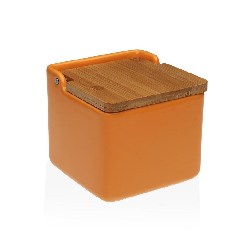 Portasale con Coperchio Versa Arancio Ceramica 12,2 x 11,5 x 12,2 cm