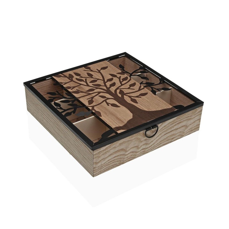 Scatola per Infusioni Versa Legno 24,8 x 6,2 x 24 cm Albero della vita