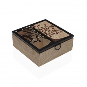 Scatola per Infusioni Versa Legno 16,7 x 6,5 x 16,2 cm Albero della vita