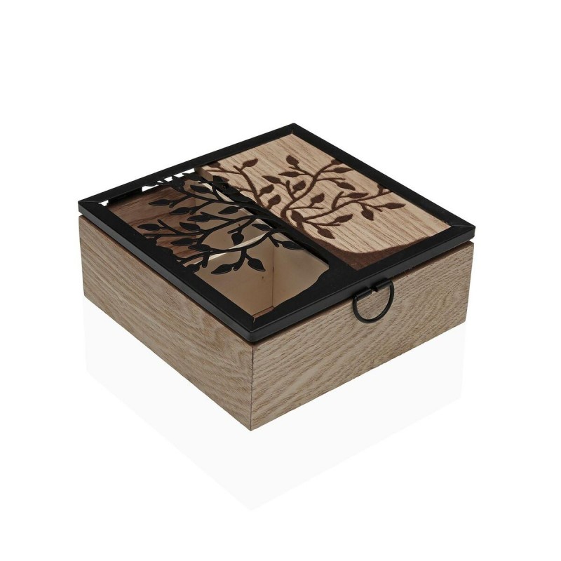Scatola per Infusioni Versa Legno 16,7 x 6,5 x 16,2 cm Albero della vita