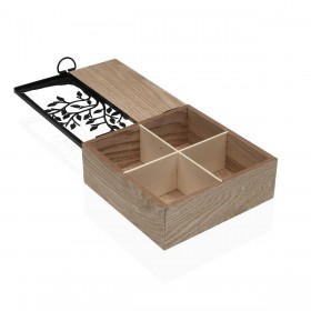 Scatola per Infusioni Versa Legno 16,7 x 6,5 x 16,2 cm Albero della vita