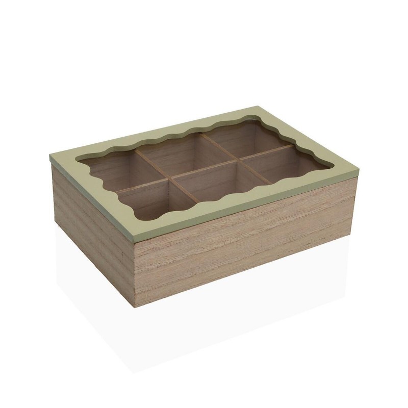 Scatola per Infusioni Versa Bianco Legno 20 x 5 x 16,5 cm