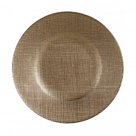 Piatto da pranzo Vivalto 3239121P-5 Dorato Vetro 21 x 2 x 21 cm