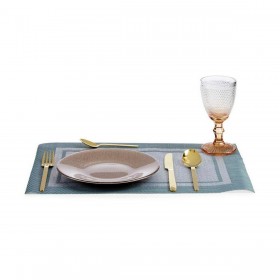Piatto da pranzo Vivalto 3239121P-5 Dorato Vetro 21 x 2 x 21 cm