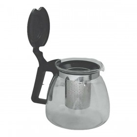 Teiera Nero Trasparente Argentato Vetro Plastica 900 ml