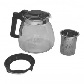 Teiera Nero Trasparente Argentato Vetro Plastica 900 ml